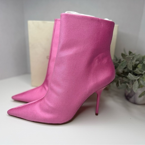 Good American Emma High Booties in Pink Size 10M Barbiecore Stiletto Preppy NIB - Picture 3 of 16